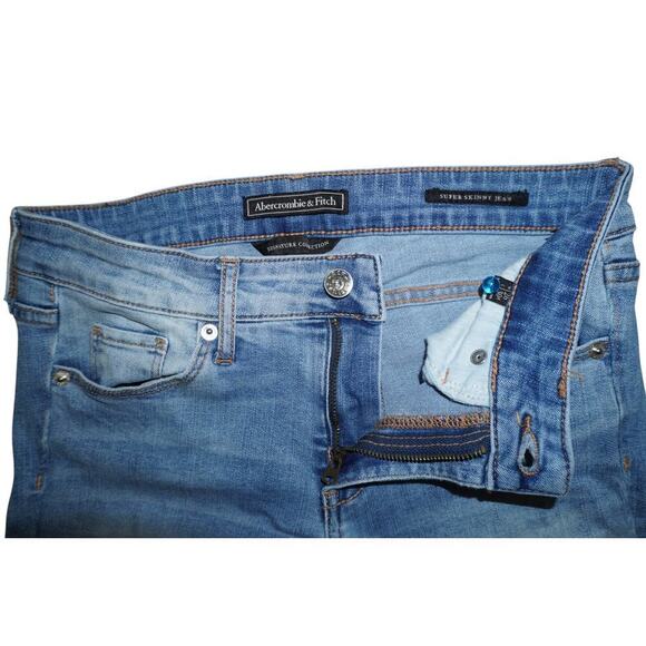 Abercrombie & Fitch Super Skinny Patchwork Distressed Jeans – Size 26L / 30R - Picture 3 of 6